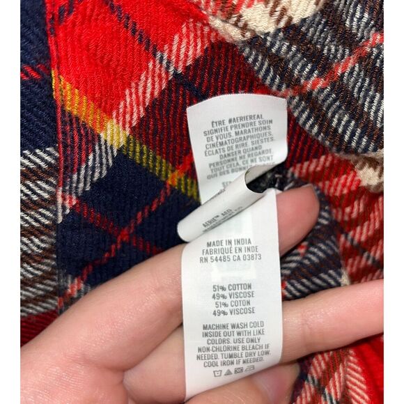 Aerie Women's Flannel Plaid Shirt Size XL Multicolor Long Sleeve Top - Picture 6 of 10